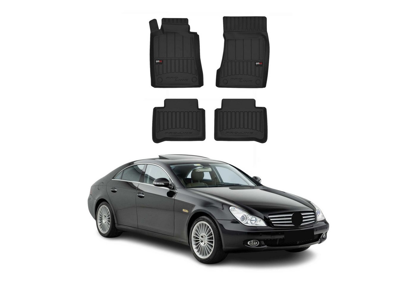 OMAC Auto-Fußmatten für Mercedes CLS C219 2004-2010 Schwarz 4 tlg TPE (4 St), für Mercedes CLS C219 2004-2010 Mercedes CLS C219 2004-2010, Antirutsch,Wasserfest,Einfache Installation Bild 4