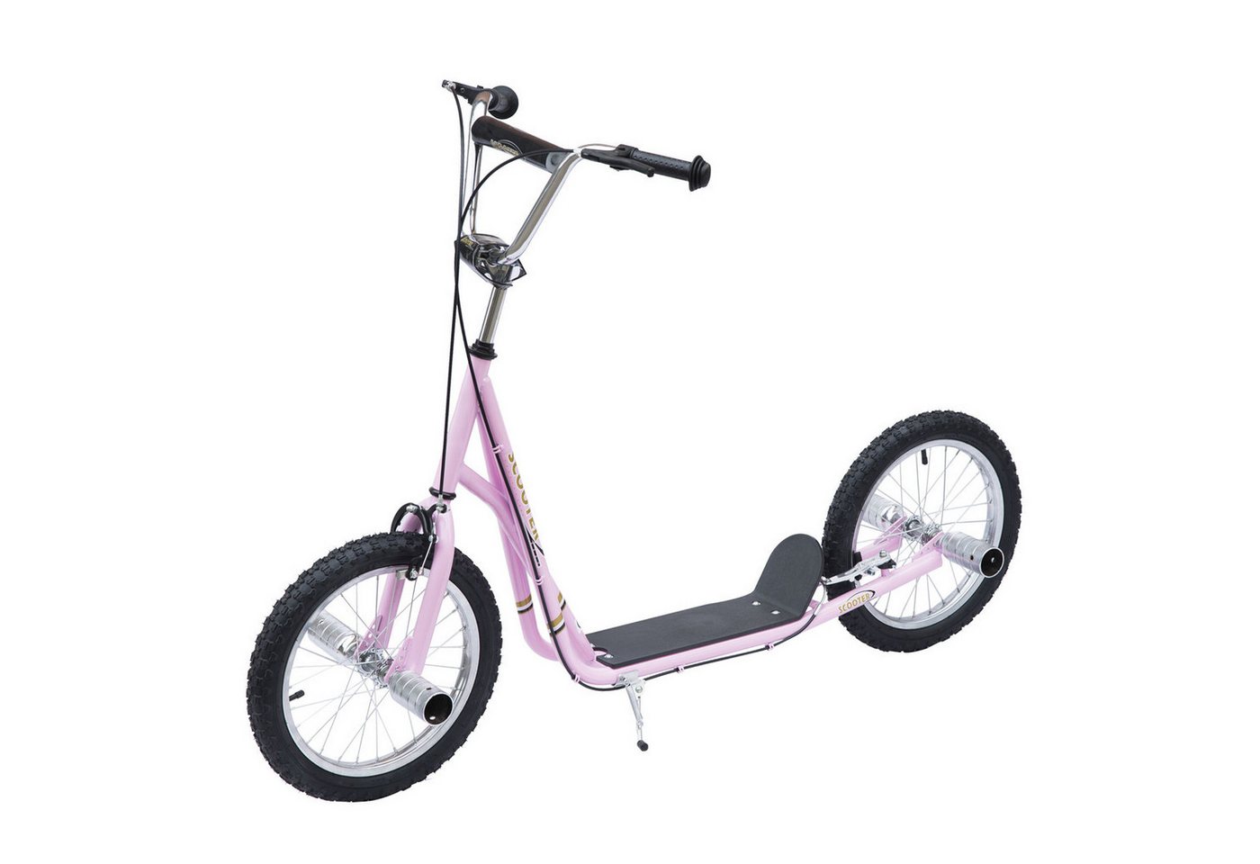 HOMCOM Cityroller Kinderroller Scooter mit verstellbarem Lenker, großen Rädern, 0 km/h, (Kickscooter, 1 tlg., Kinderroller), für Garten, Rosa Bild 4