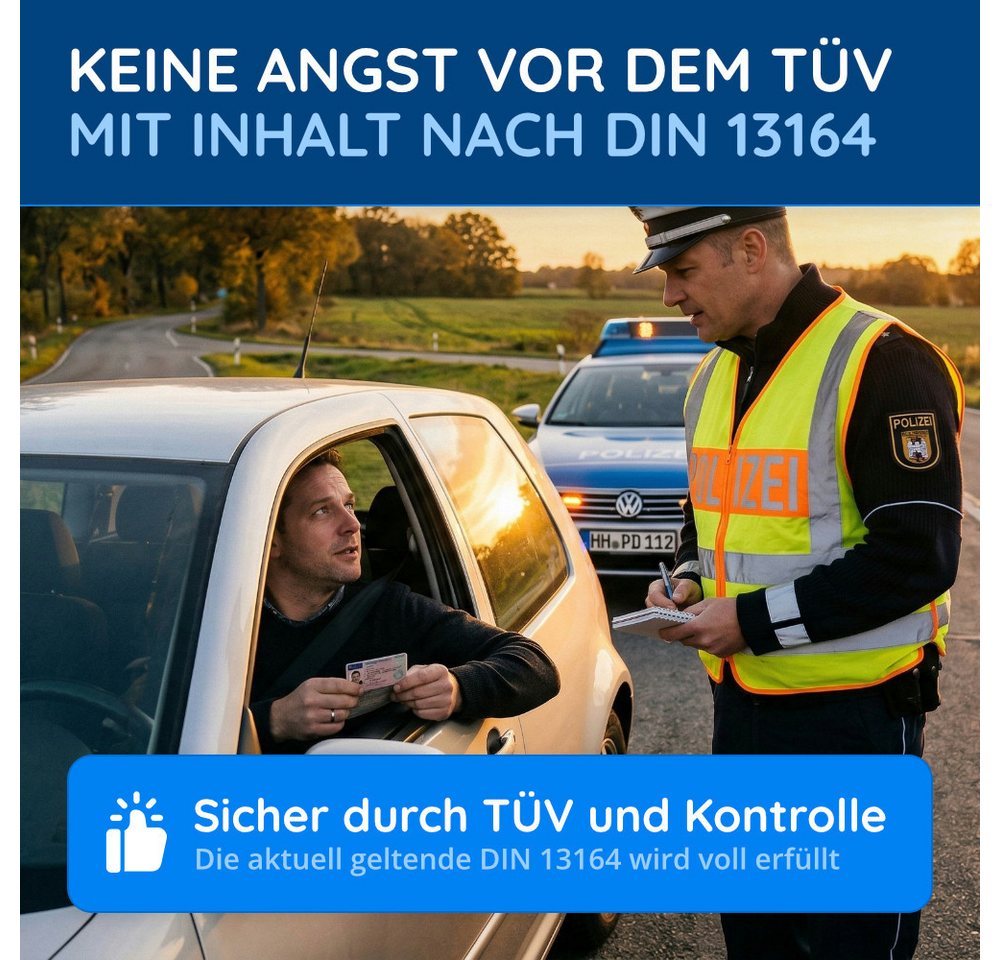 FLEXEO KFZ-Verbandtasche DIN 13164:2022, (1 St), Erste-Hilfe-Set für Autos, PKWs Bild 2