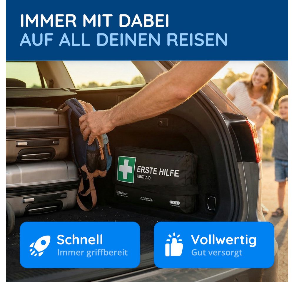 FLEXEO KFZ-Verbandtasche DIN 13164:2022, (1 St), Erste-Hilfe-Set für Autos, PKWs Bild 5