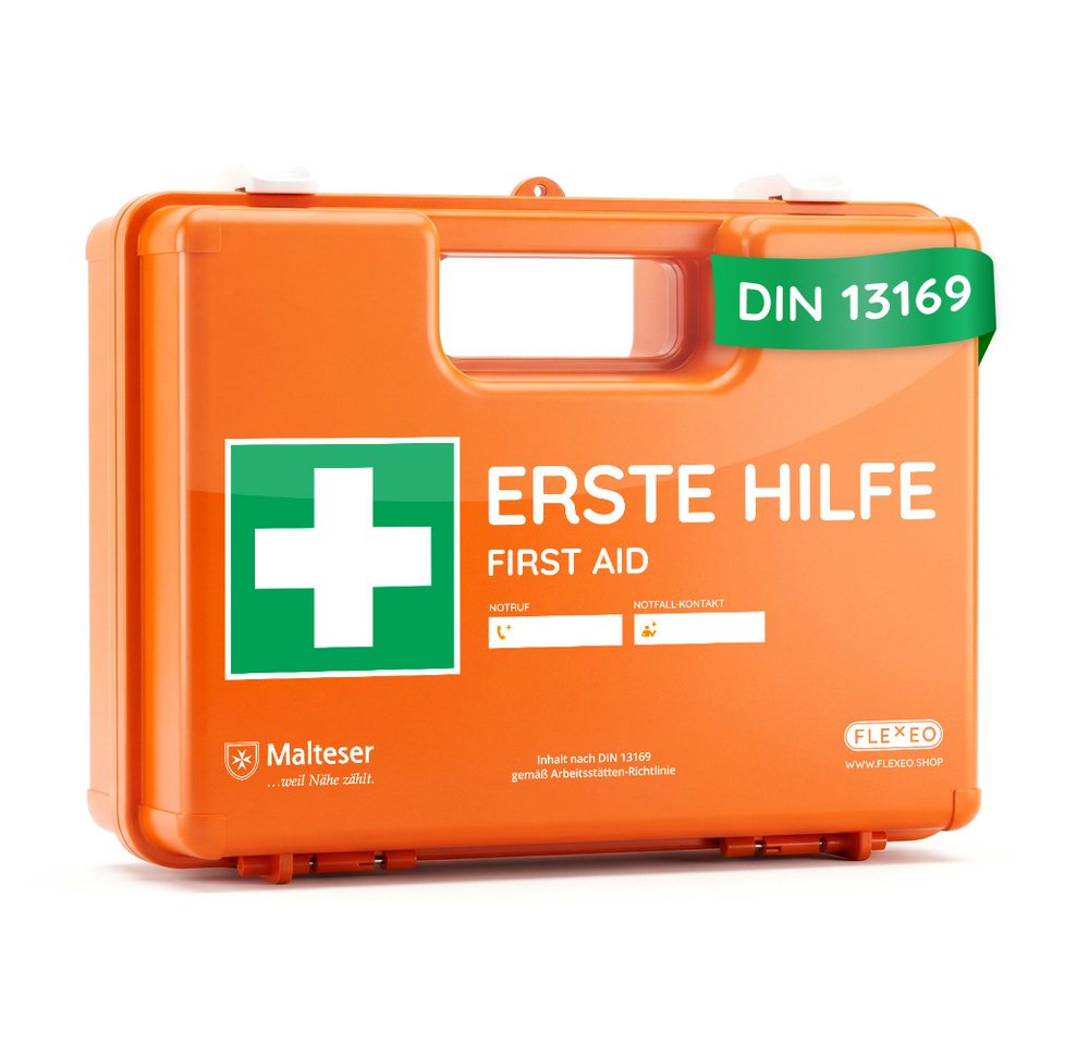 FLEXEO Erste-Hilfe-Koffer DIN 13169, (1 St), Verbandkasten für Unternehmen, öffentliche Einrichtungen, Zuhause Bild 3