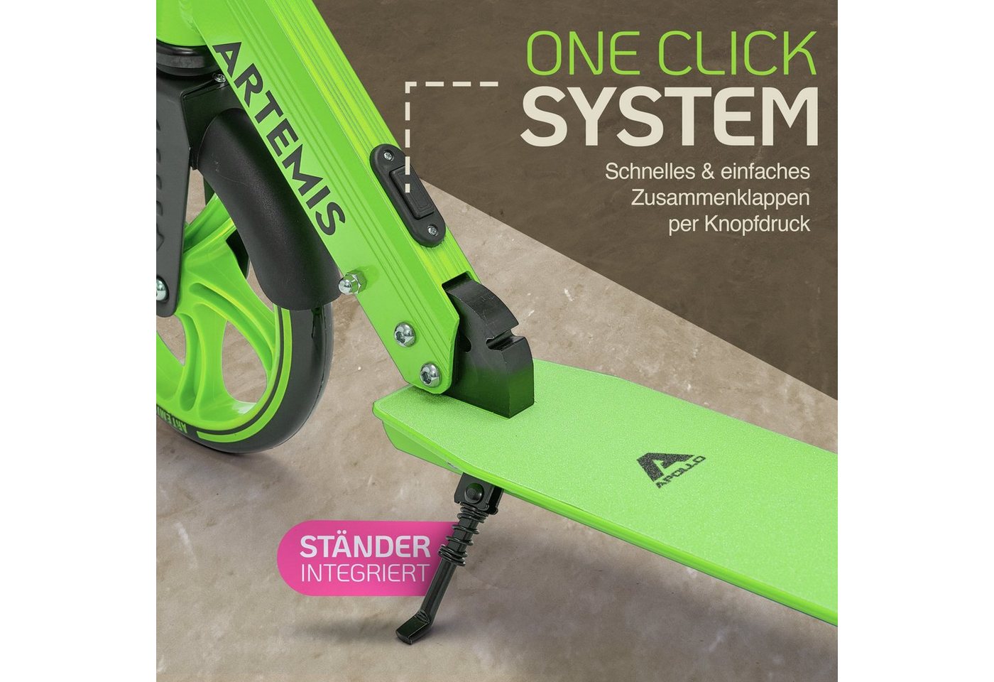 Apollo Cityroller Artemis City Scooter, klappbar und höhenverstellbar, für Kinder