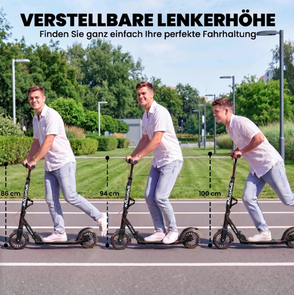 ibettertec Cityroller Cityroller, Cityroller, Stabiler Aluminium-Roller​, Höhenverstellbar​, 150 W, (1 tlg), Stabiler Aluminium-Roller, Big Wheel 230mm, höhenverstellbar, faltbar Bild 5