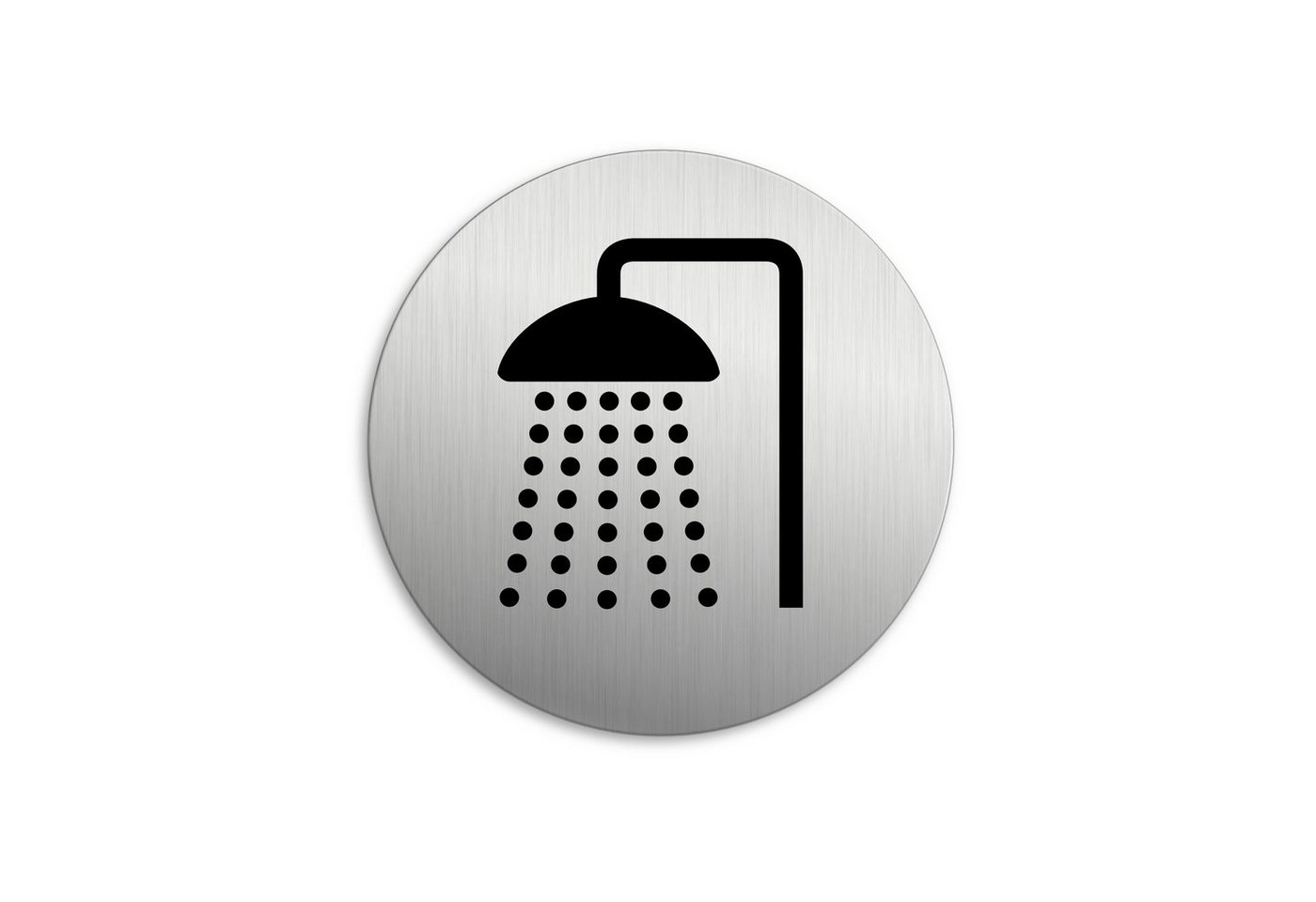 OFFORM DESIGN Hinweisschild Schild Dusche Ø 75 mm Edelstahloptik selbstklebend, (1 St)