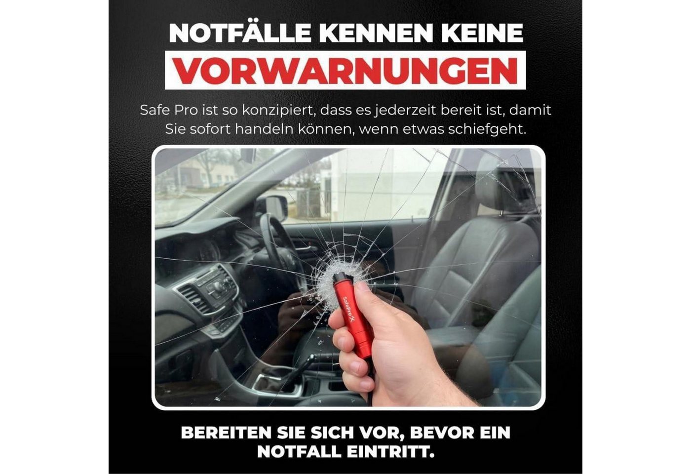 LuxusKollektion KFZ-Verbandkasten Notfallhammer Auto Gurtschneider Glasbrecher Sicherheit 2er-Pack Bild 2