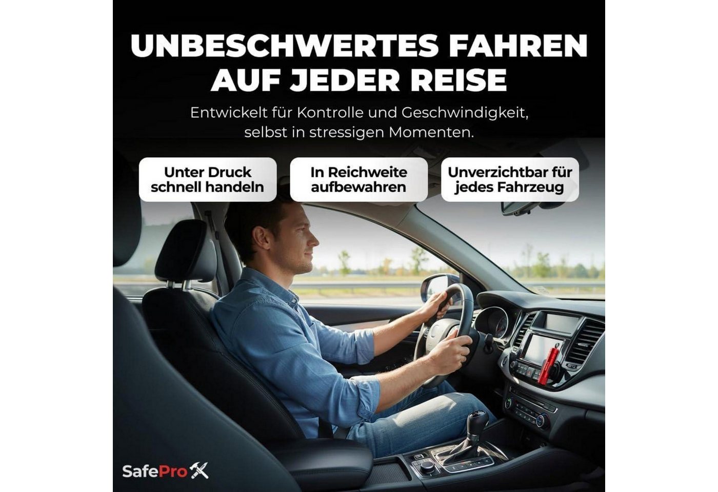 LuxusKollektion KFZ-Verbandkasten Notfallhammer Auto Gurtschneider Glasbrecher Sicherheit 2er-Pack Bild 4
