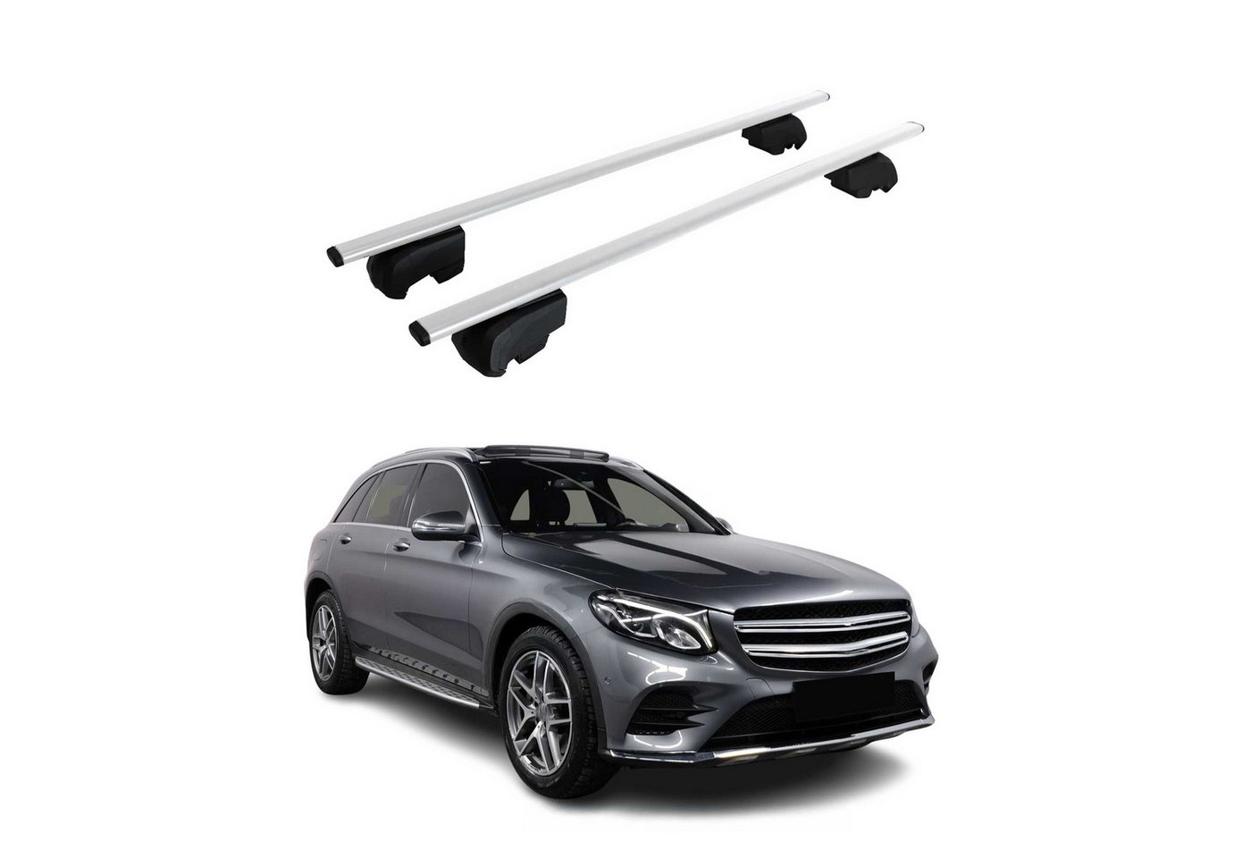 OMAC Dachträger Gepäckträger für Mercedes GLC X253 SUV 2015-2023 ABE Metall Silber (2-St), Wasserbeständig,Abnehmbar,Multifunktional,Leichtgewichtig Bild 3