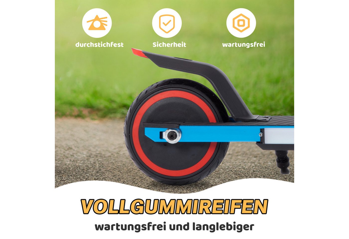 Vankel Cityroller Kinderroller ab 6 jahren, 10km, mit LED Leuchten, klappbar, Tretroller, 150 W, 14 km/h, (bis 80kg, EBS+Fußbremse, klappbare Aluminiumrahmen), Escooter für Kinder, nur 6,5kg, faltbar, für 130-160 cm Bild 2