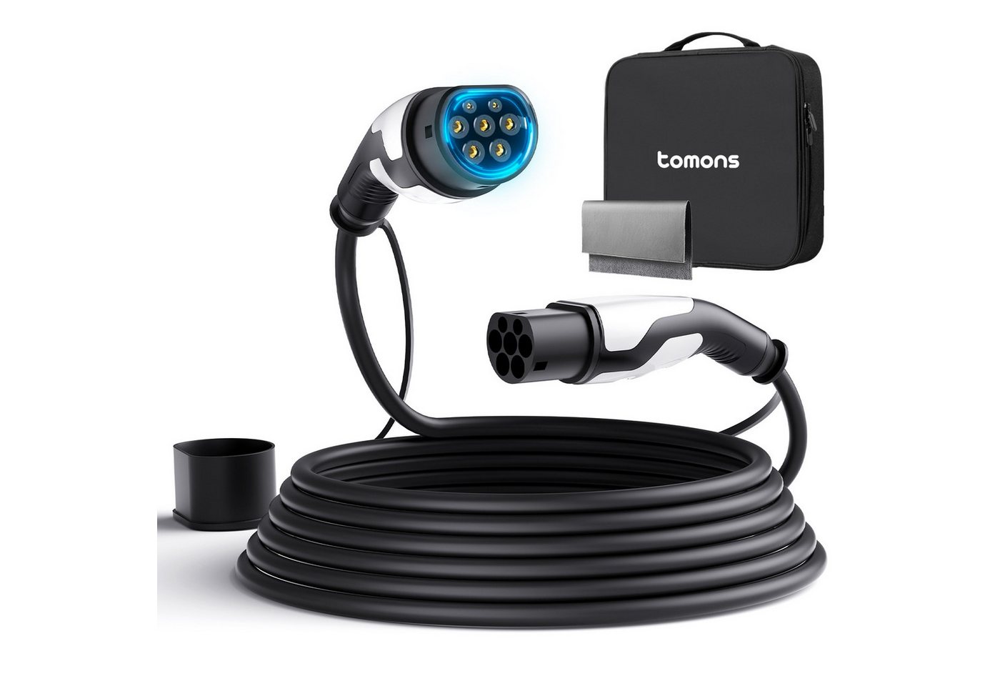 Tomons Typ 2 Ladekabel, 11KW 16A 22KW 32A, Ladekabel Elektroauto für EV/PHEV Autoladekabel, (1000 cm), IP55 Bild 3