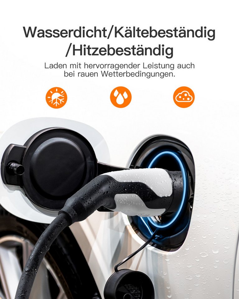 Tomons Typ 2 Ladekabel, 11KW 16A 22KW 32A, Ladekabel Elektroauto für EV/PHEV Autoladekabel, (1000 cm), IP55 Bild 5