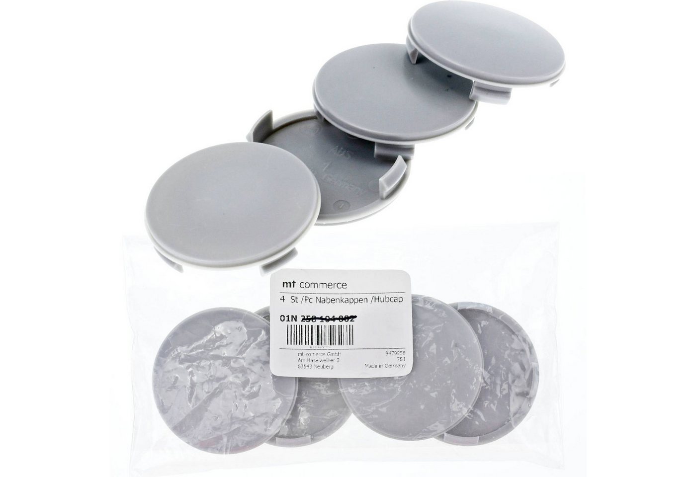 BRANDT AUTOMOTIVE Radkappe 4X 60mm Nabenkappen Kappen Grau Gewölbt für Alutec Rial Anzio Bild 5