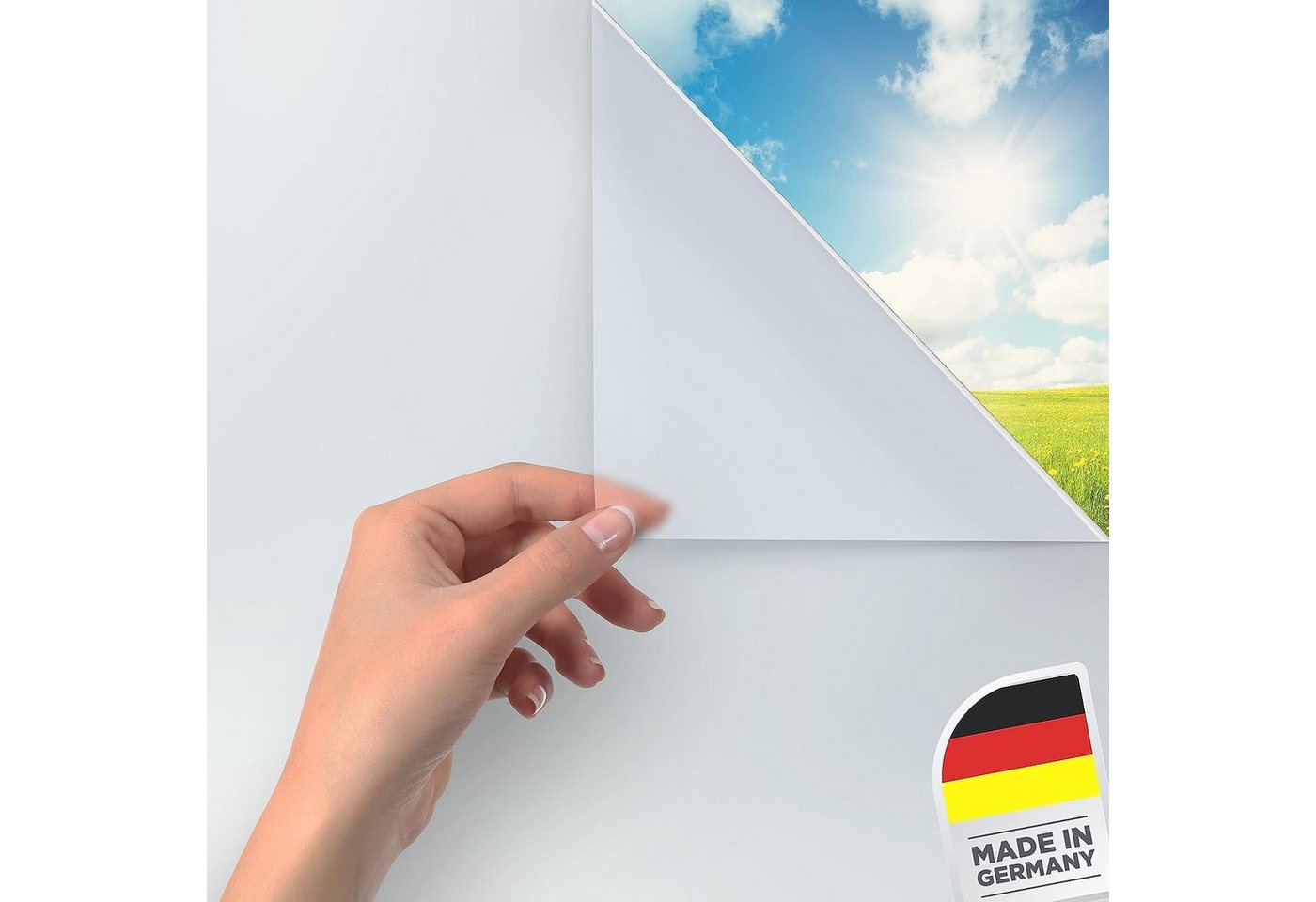 HELDENHAFT Sichtschutzfolie Fensterfolie Blickdicht - Milchglasfolie - Badfenster Sichtschutz, selbstklebende Fensterfolie, blickdicht, Sichtschutzfolie Fenster Bild 3