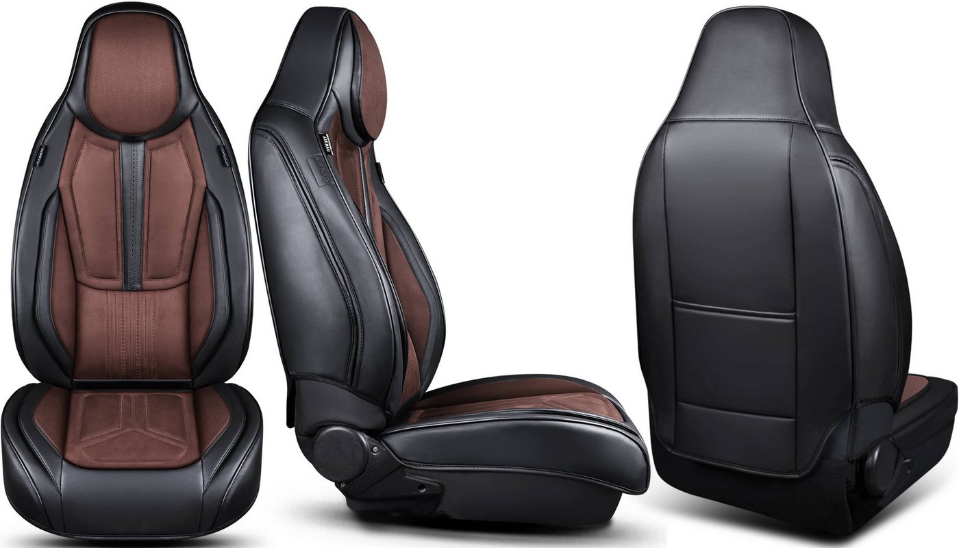 BREMER SITZBEZÜGE Autositzbezug für Fiat Ducato III Bj ab 2006 DS9, Set, 2-tlg., Schonbezüge Sitzbezüge Fahrer und Beifahrer, in Schwarz/Coffee Bild 3
