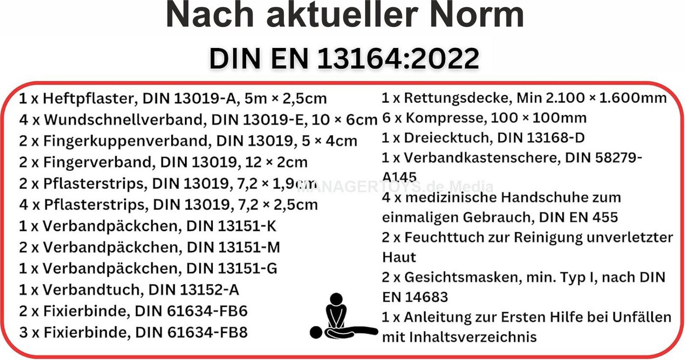 IWH KFZ-Verbandtasche Erste Hilfe Verbandszeug aktuelle DIN Norm lange steril Bild 3