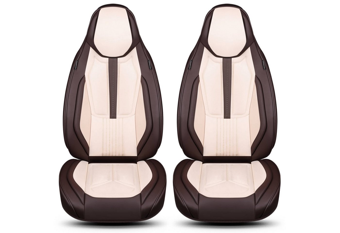 BREMER SITZBEZÜGE Autositzbezug für Seat Leon Bj ab 2020 DS8, Set, 2-tlg., Schonbezüge Sitzbezüge Fahrer und Beifahrer, in Braun/Beige Bild 4