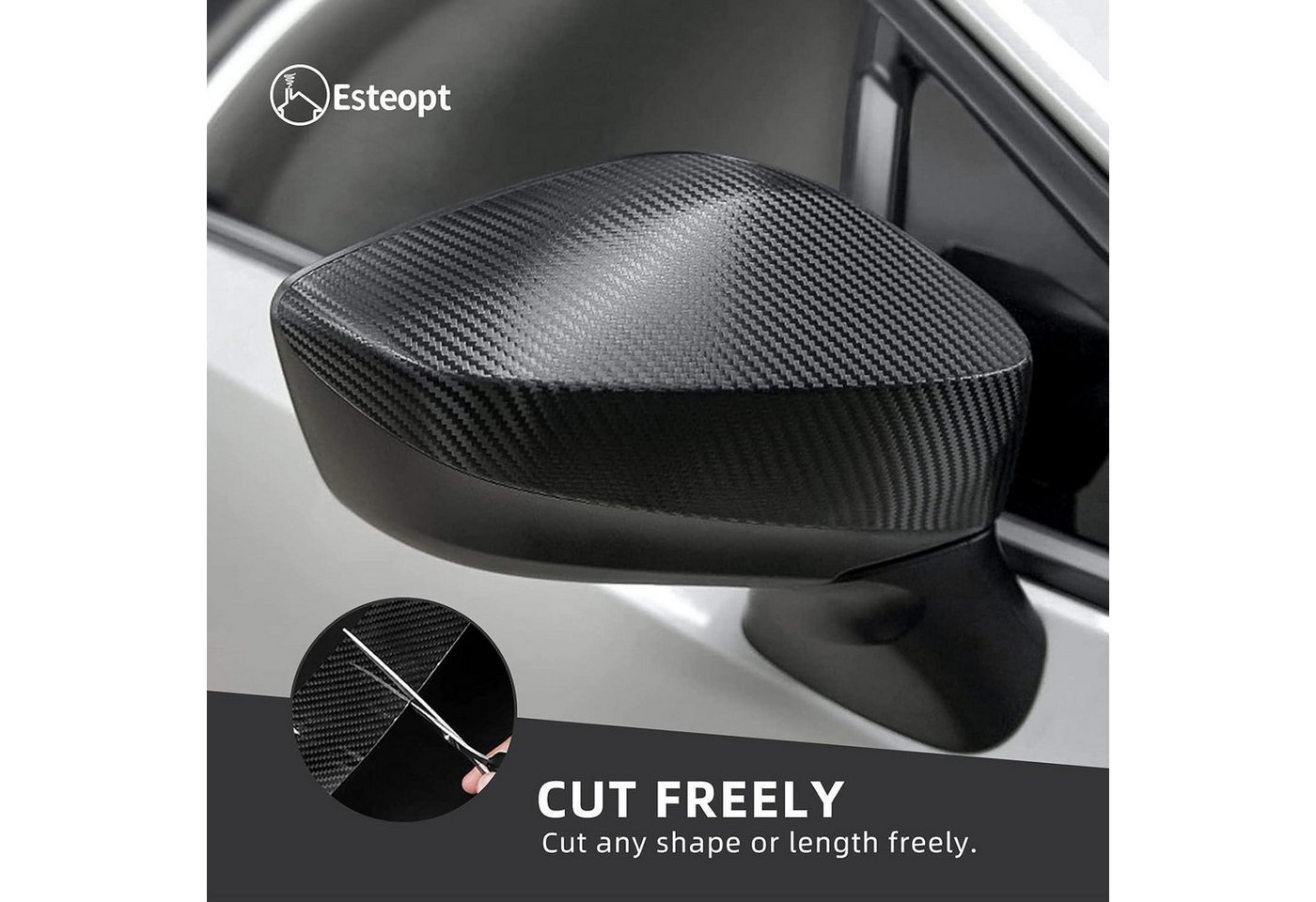 LuxusKollektion Lackschutzfolie Carbon Folie Kohlefaser Aufkleber 5cm*10m Schwarz Selbstklebend Auto