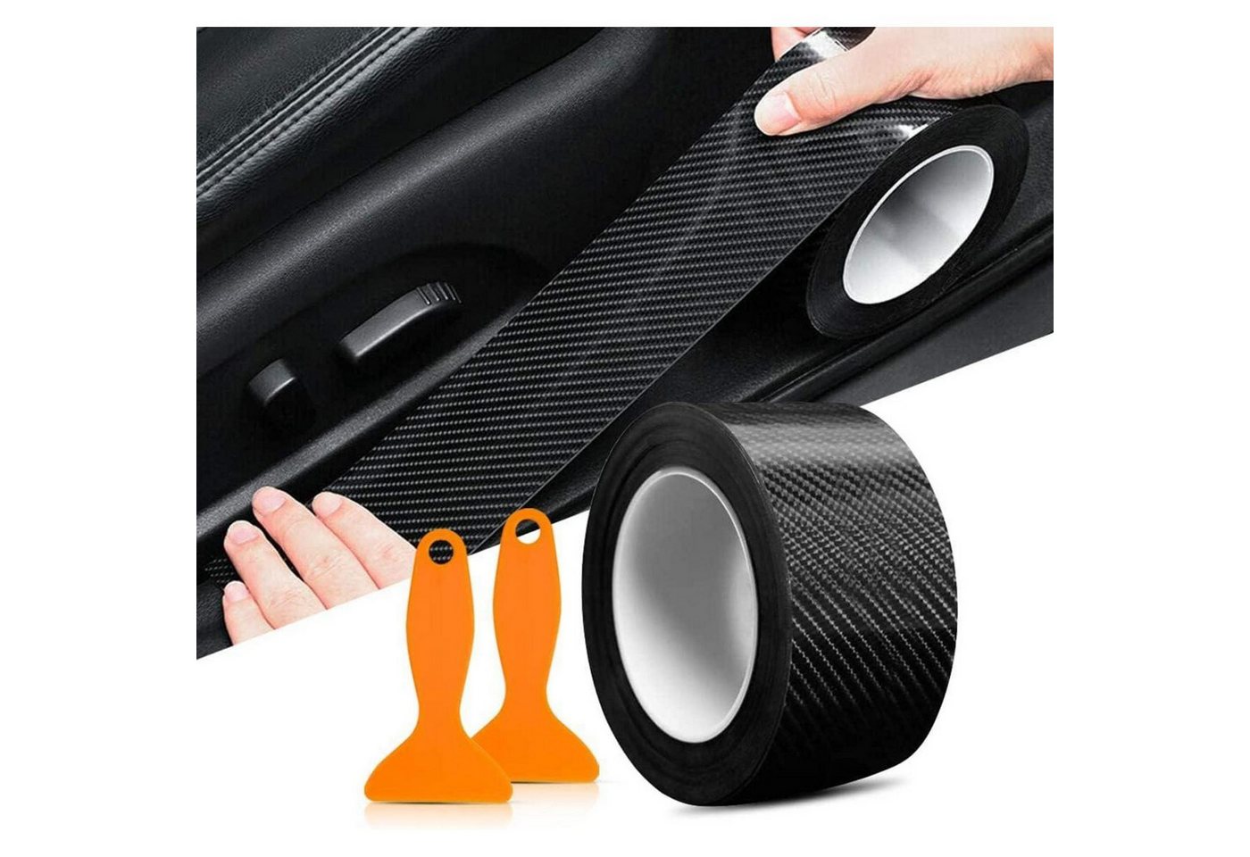 LuxusKollektion Lackschutzfolie Carbon Folie Kohlefaser Aufkleber 5cm*10m Schwarz Selbstklebend Auto Bild 3