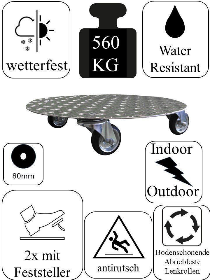 Schlögel Pflanzenroller Pflanzenroller Schwerlast Pflanzenroller rund Belastung bis 560kg, sehr gute Korrosionsbeständigkeit (Meerwasserbeständig) Bild 5