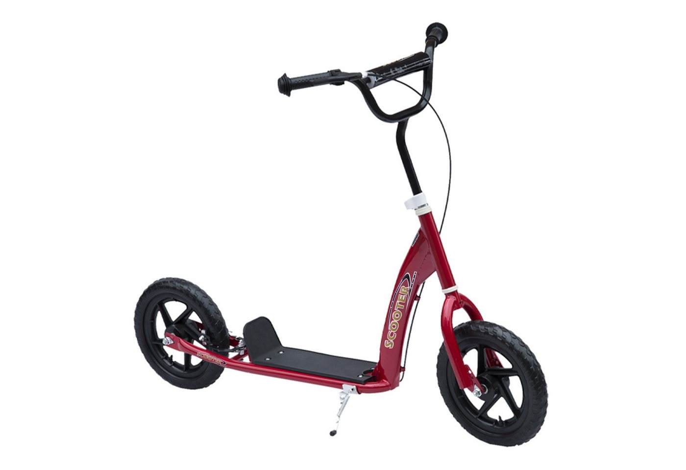 HOMCOM Cityroller Kinderroller Scooter mit verstellbarem Lenker, großen Rädern, 0 km/h, (Tretroller, 1 tlg., Kinderroller), für Außenbereich, Rosa Bild 3
