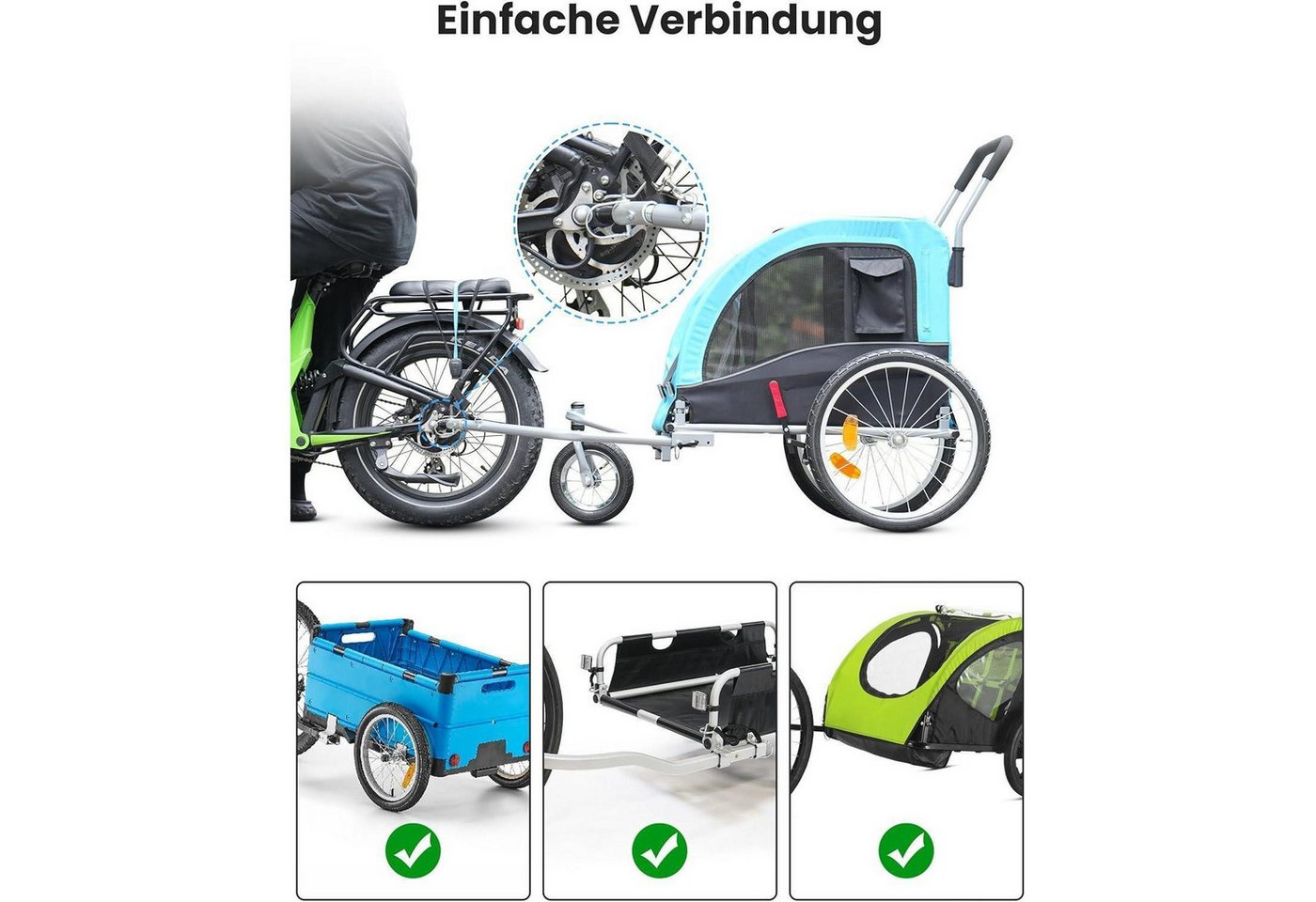 LuxusKollektion Anhängerkupplung Fahrradanhänger Kupplung Anhängerkupplung Adapter mit Sicherungsstift Bild 2