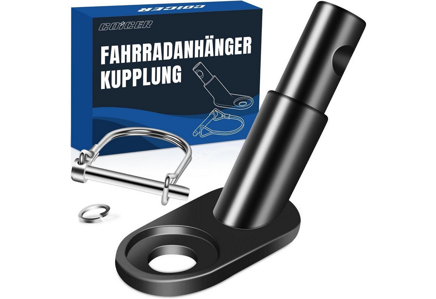 LuxusKollektion Anhängerkupplung Fahrradanhänger Kupplung Anhängerkupplung Adapter mit Sicherungsstift Bild 4