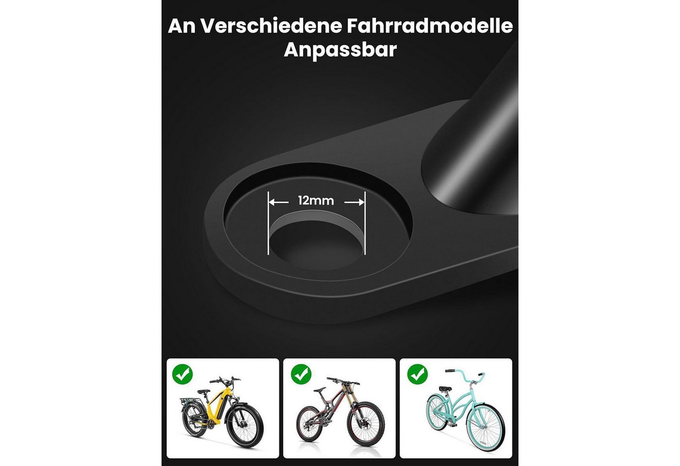 LuxusKollektion Anhängerkupplung Fahrradanhänger Kupplung Anhängerkupplung Adapter mit Sicherungsstift Bild 5
