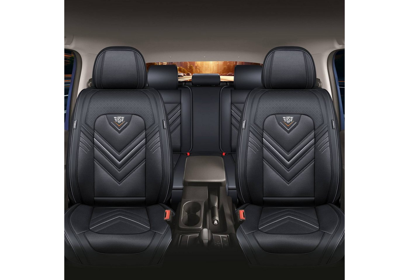 BREMER SITZBEZÜGE Autositzbezug für Skoda Kodiaq Bj ab 2016 (FSL3), Set, 2-tlg., Komplettset Vorne und Hinten, in Schwarz Bild 3