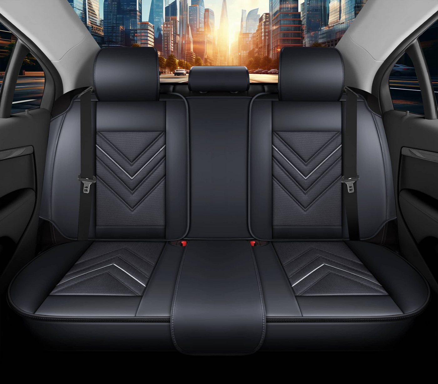 BREMER SITZBEZÜGE Autositzbezug für Skoda Kodiaq Bj ab 2016 (FSL3), Set, 2-tlg., Komplettset Vorne und Hinten, in Schwarz Bild 4