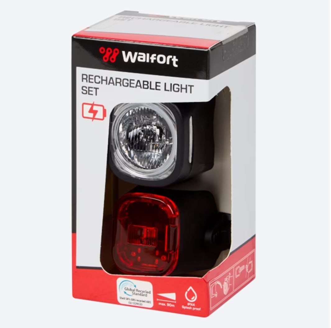 Walfort Fahrradbeleuchtung Aufladbare Fahrradlampe Mobile Fahrradbeleuchtung 2 tlg. Bild 2