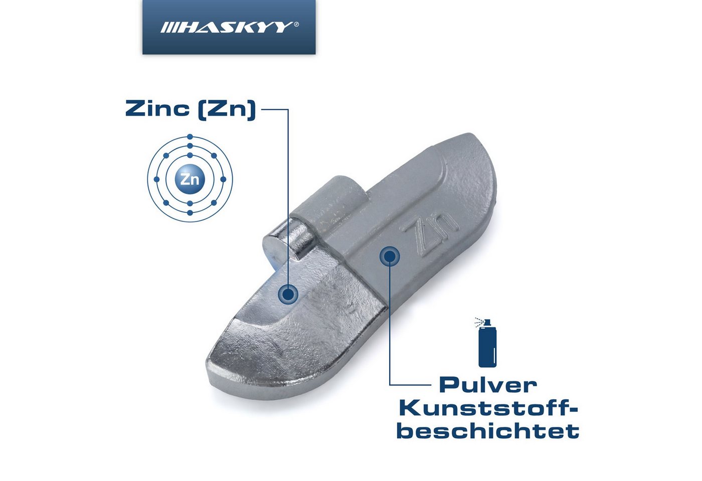HASKYY Reifenmontagemaschine Schlaggewichte Stahlfelgen Auswuchtgewichte Reifen 225tlg. 5-30g Set