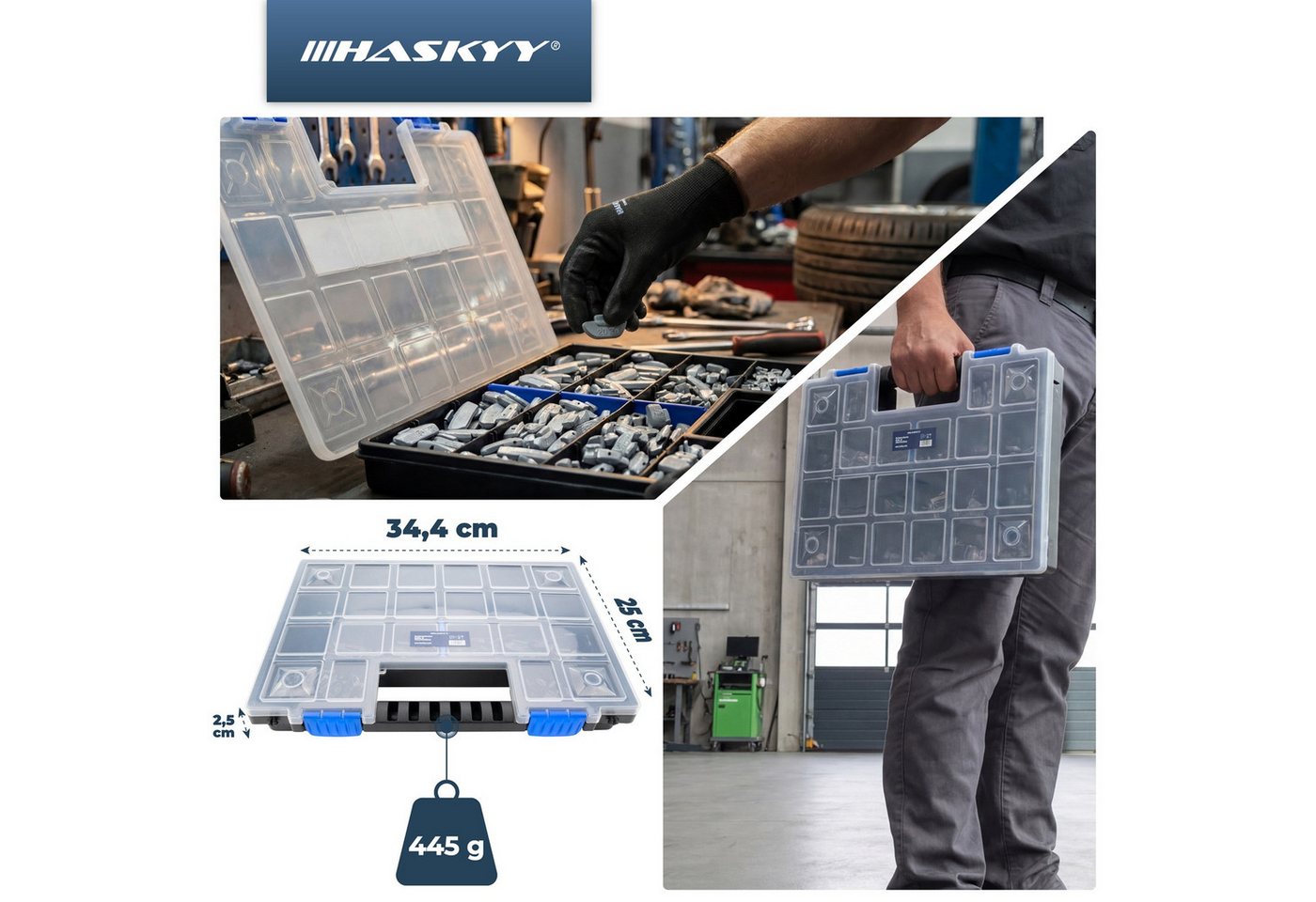 HASKYY Reifenmontagemaschine Schlaggewichte Stahlfelgen Auswuchtgewichte Reifen 225tlg. 5-30g Set Bild 5