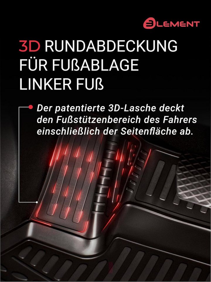 LEMENT Auto-Fußmatten passend für VOLVO XC90 2015->, für VOLVO XC90 PkW, Passgenaue Bild 4