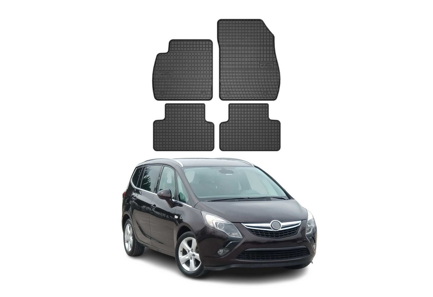 OMAC Auto-Fußmatten für Opel Zafira C Tourer 2012-2019 Gummi Schwarz 4 tlg (4 St), für Opel Zafira C Tourer 2012-2019 Opel Zafira C Tourer 2012-2019, Antirutsch,Wasserfest,Einfache Installation Bild 3