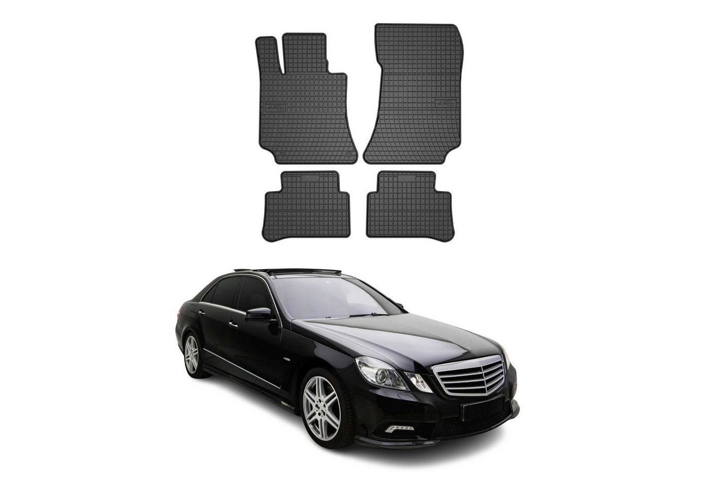 OMAC Auto-Fußmatten für Mercedes E Klasse W212 2009-2016 Schwarz 4 tlg (4 St), für Mercedes E Klasse W212 2009-2016 Mercedes E Klasse W212 2009-2016, Antirutsch,Wasserfest,Einfache Installation Bild 4