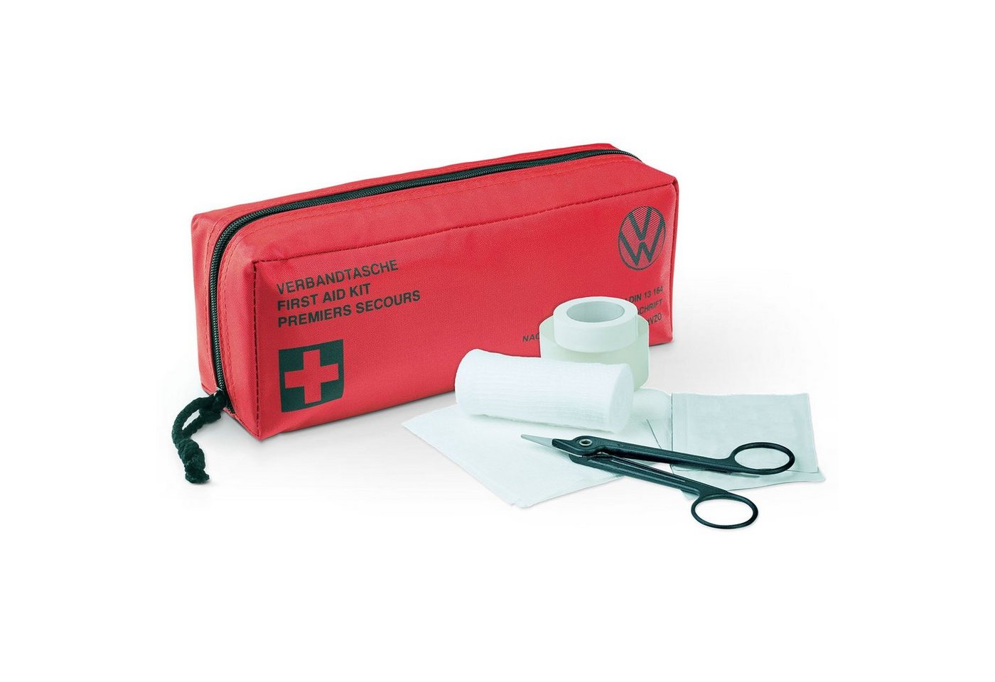 Volkswagen KFZ-Verbandtasche VW KFZ Verbandstasche, mit neuem VW Logo, 6R0093108B, Verbandskasten nach DIN 13164