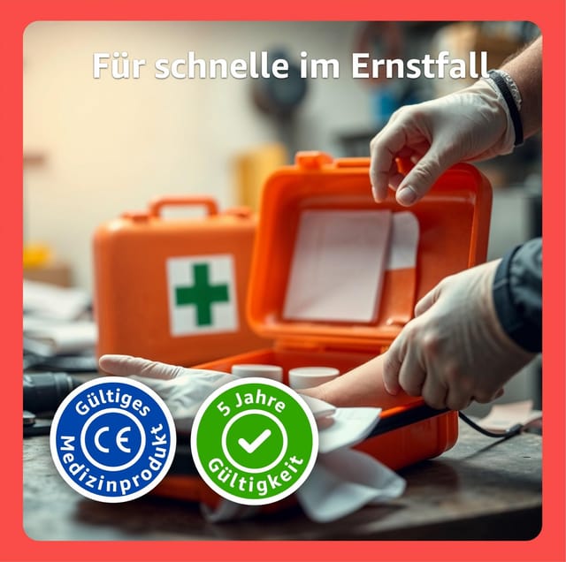 toolmate® Erste-Hilfe-Koffer Erste Hilfe Kasten - DIN 13157 Koffer für Unternehmen & Betriebe, (Set), DIN 13157:2021