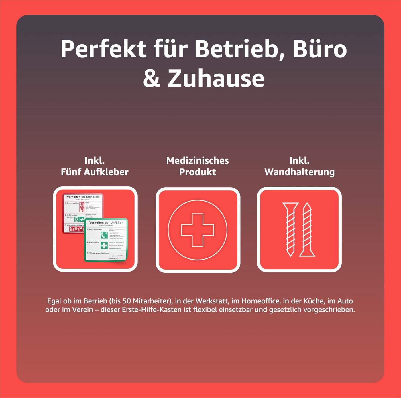 toolmate® Erste-Hilfe-Koffer Erste Hilfe Kasten - DIN 13157 Koffer für Unternehmen & Betriebe, (Set), DIN 13157:2021 Bild 4