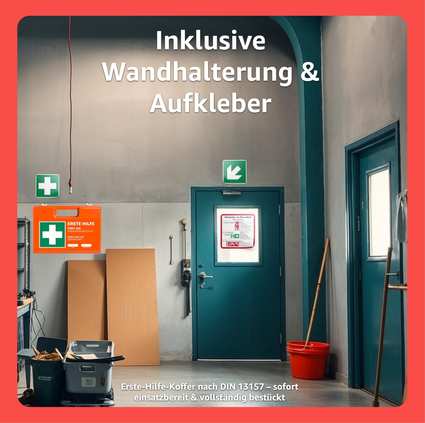 toolmate® Erste-Hilfe-Koffer Erste Hilfe Kasten - DIN 13157 Koffer für Unternehmen & Betriebe, (Set), DIN 13157:2021 Bild 5