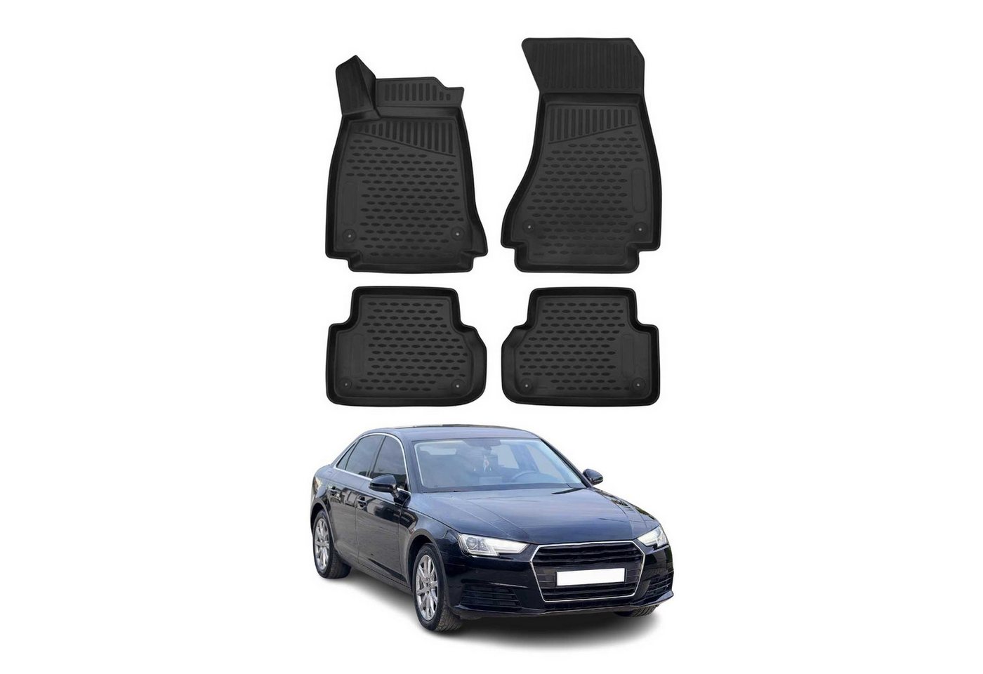 OMAC Auto-Fußmatten für Audi A4 B9 Stufenheck Avant Allroad 2016-2025 TPE (4 St), für Audi A4 B9 Stufenheck Avant Allroad 2016-2025 Audi A4 B9 Stufenheck Avant Allroad 2016-2025, Antirutsch,Wasserfest,Einfache Installation Bild 2