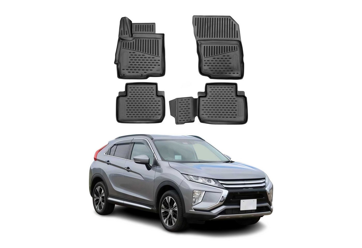 OMAC Auto-Fußmatten für Mitsubishi Eclipse Cross 2017-2024 Schwarz 4 tlg (4 St), für Mitsubishi Eclipse Cross 2017-2024 Mitsubishi Eclipse Cross 2017-2024, Antirutsch,Wasserfest,Einfache Installation Bild 3