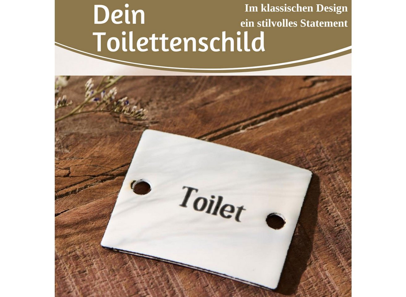 LS-LebenStil Hinweisschild Vintage Emaille Türschild Toilet 6x5cm Toilettenschild Deko Nostalgie, (Oval Weiß Schwarz Hinweisschild für Tür Türrahmen Bad Badezimmer, Gäste WC Dekoschild Nostalgieschild Deko Schild Blechschild)