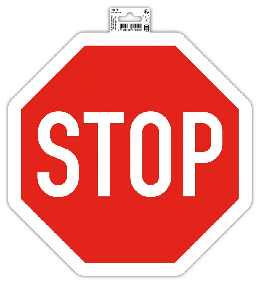 EXACOMPTA Warnschild Hinweisschild Stop PVC selbstklebend rutschfest 30 cm Rot 67010E, Fensterreiter Bild 2