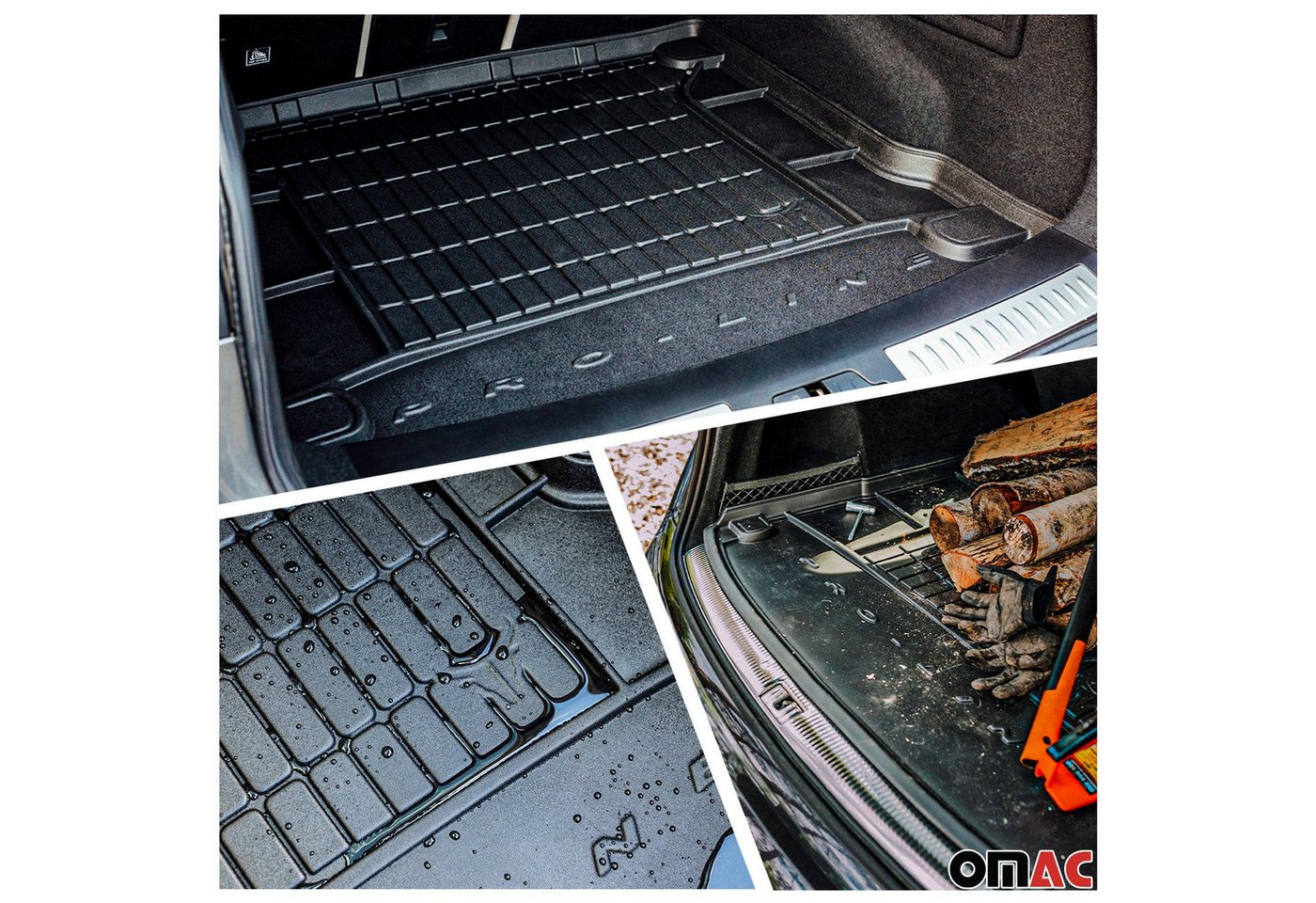 OMAC Auto-Fußmatten Kofferraumwanne Set für Mercedes GLE V167 2019-2025 Gummi 5x (5 St), für Mercedes GLE V167 2019-2025 Mercedes GLE V167 2019-2025, Einfache Installation,Antirutsch,Leicht zu reinigen