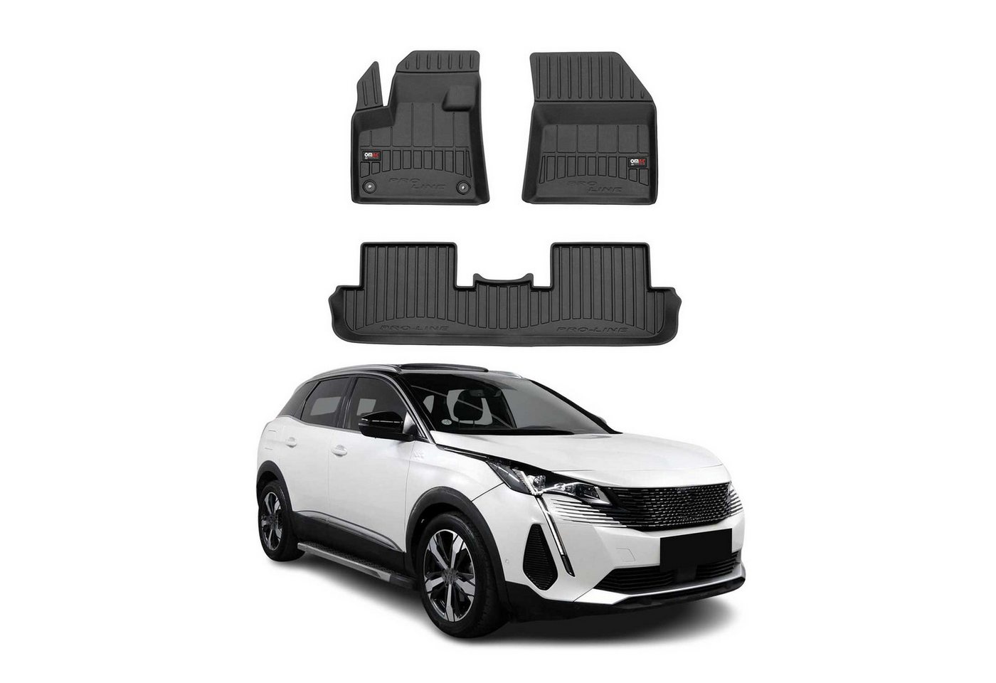 OMAC Auto-Fußmatten für Peugeot 3008 2016-2025 Schwarz 4 tlg TPE (4 St), für Peugeot 3008 2016-2025 Peugeot 3008 2016-2025, Antirutsch,Wasserfest,Einfache Installation Bild 2