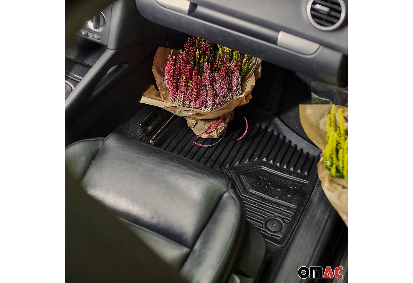 OMAC Auto-Fußmatten Gummimatten No.77 für Ford Kuga III 2019-2025 TPE Schwarz 4 Teile (4 St), für Ford Kuga III 2019-2025 Ford Kuga III 2019-2025, Antirutsch,Wasserfest,Einfache Installation Bild 5