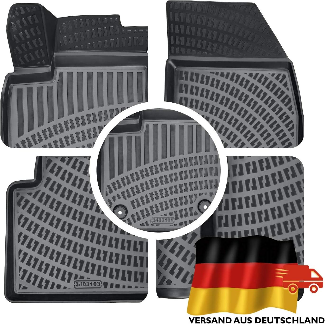 Trimak Passform-Fußmatten Oder Kofferraumwanne Oder Set für Grandland X, Opel Grandland X 2017-2023 Gummimatten Auto TPE Allwetter Fussmatten Bild 4