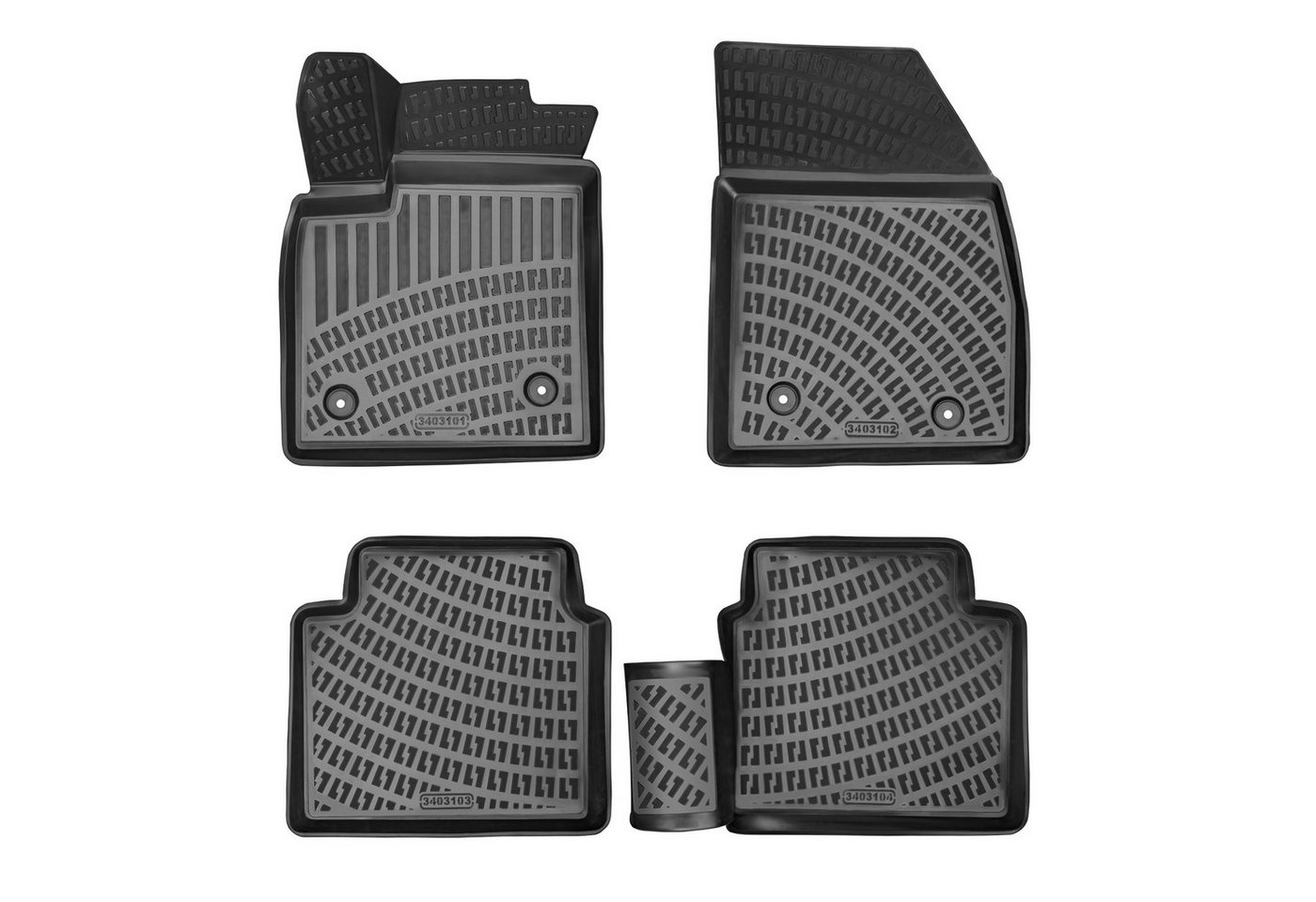 Trimak Passform-Fußmatten Oder Kofferraumwanne Oder Set für Ford Focus, Ford Focus Mk4 ab 2018 Gummimatten Auto TPE Allwetter Fussmatten Bild 4