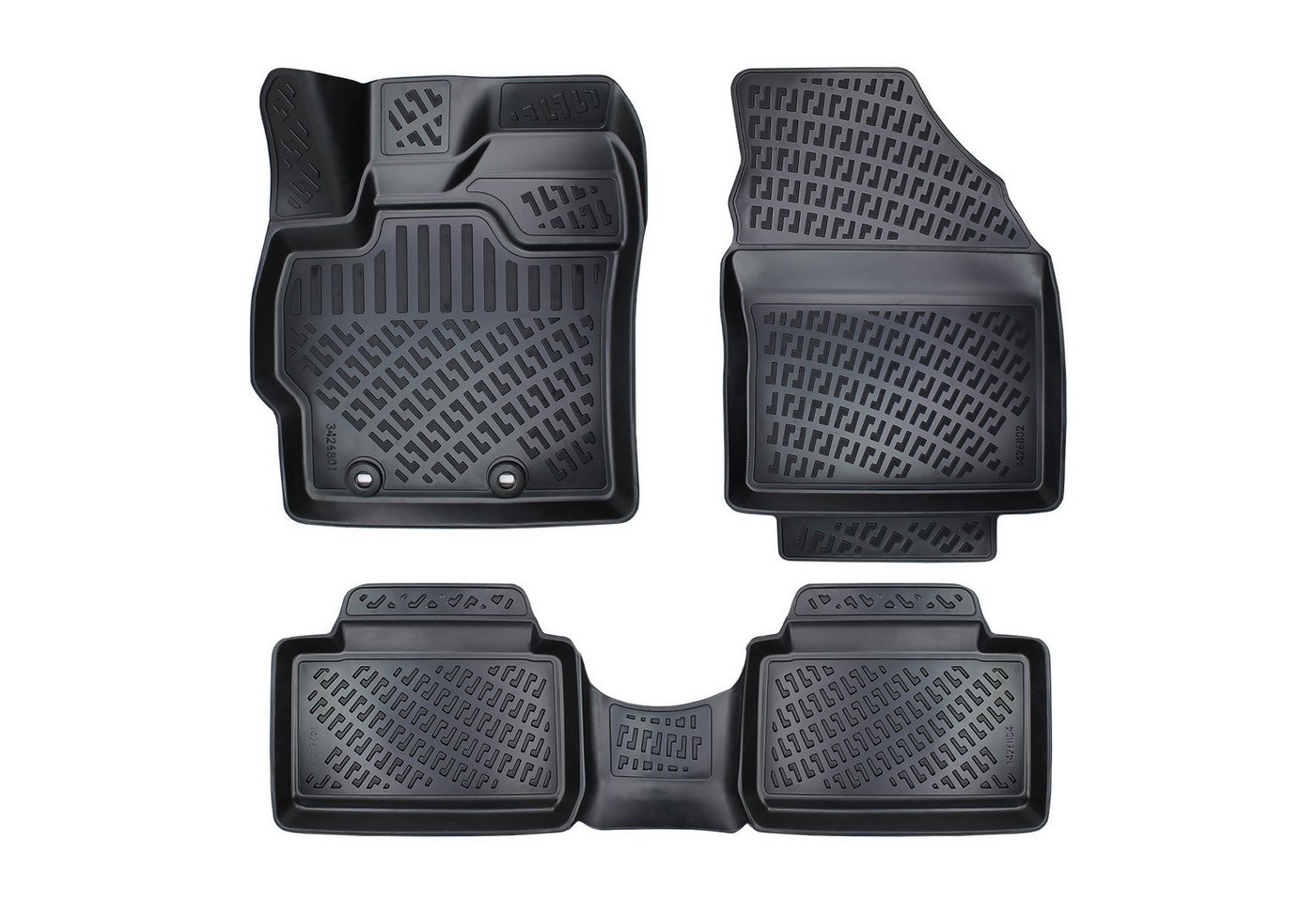 Trimak Passform-Fußmatten Oder Kofferraumwanne Oder Set für Toyota Yaris, Toyota Yaris Cross ab 2020 Gummimatten Auto TPE Allwetter Fussmatten Bild 5