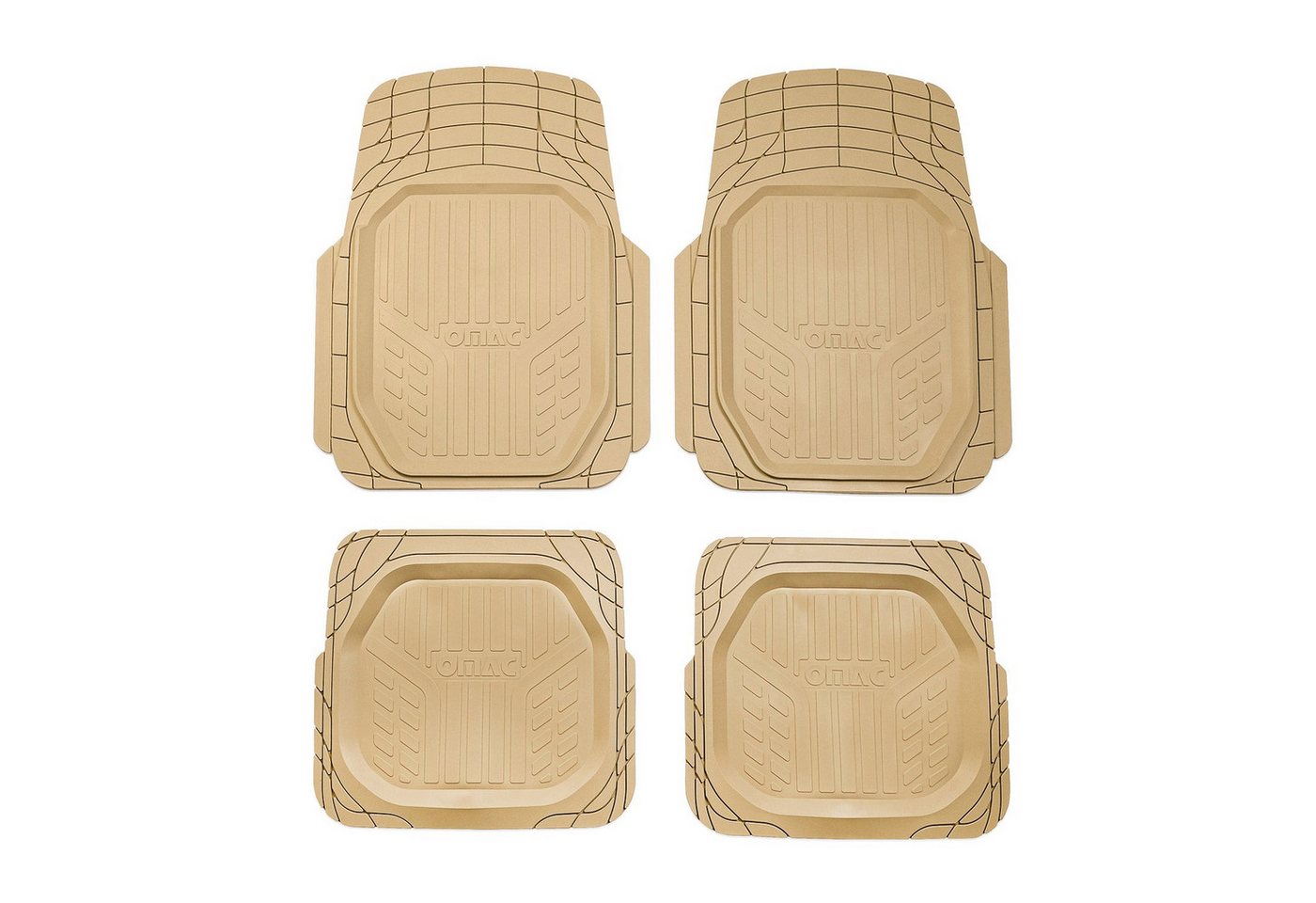 OMAC Auto-Fußmatten für Universal Zuschneidbar Gummimatten Beige 4 tlg (4 St), für Autos Autos, Antirutsch,Wasserfest,Einfache Installation Bild 4