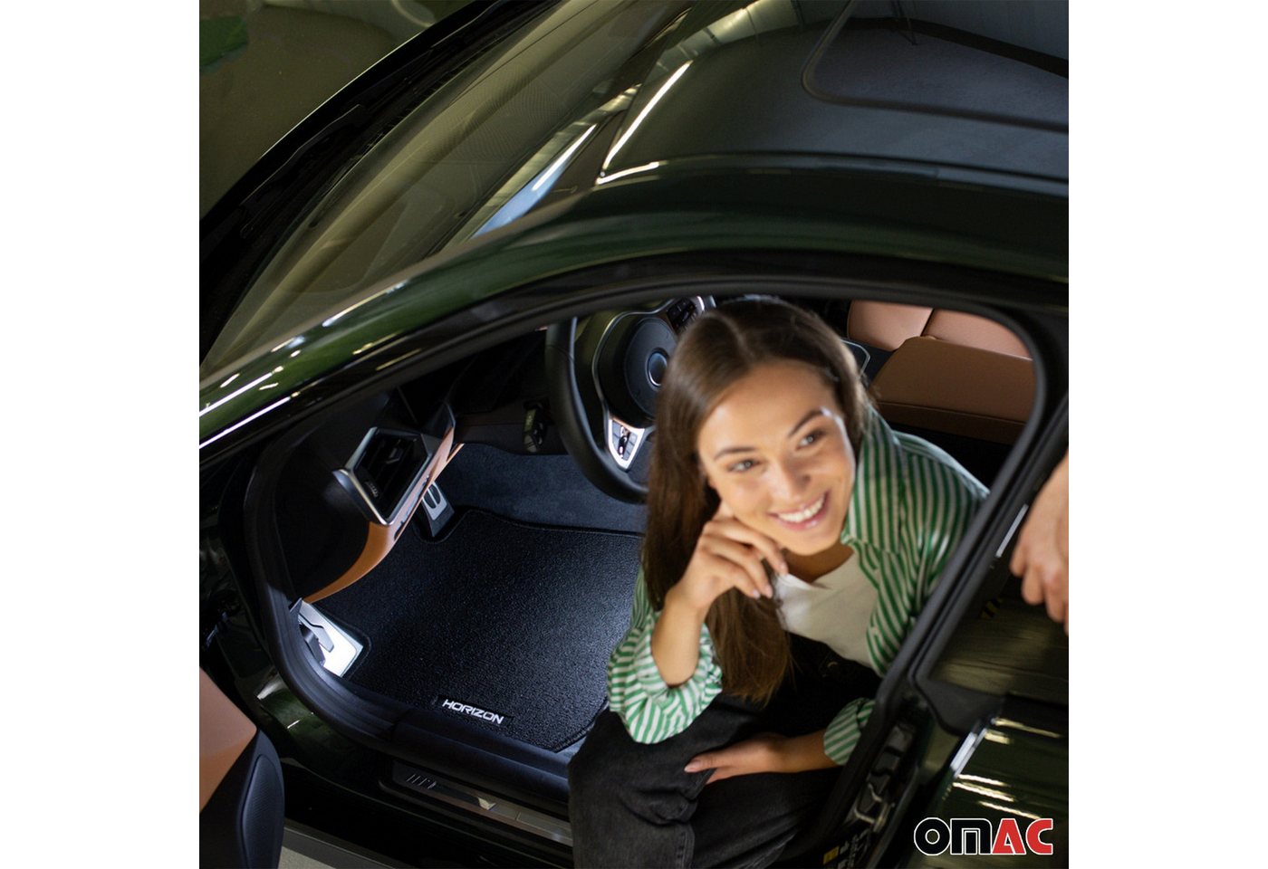 OMAC Auto-Fußmatten Velours für Hyundai i40 2011-2019 Autoteppich Automatten Schwarz 4 tlg (4 St), für Hyundai i40 2011-2019 Hyundai i40 2011-2019, Antirutsch,Wasserfest,Einfache Installation Bild 5